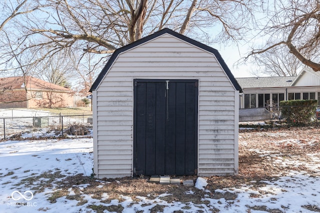 view of snow covered structure