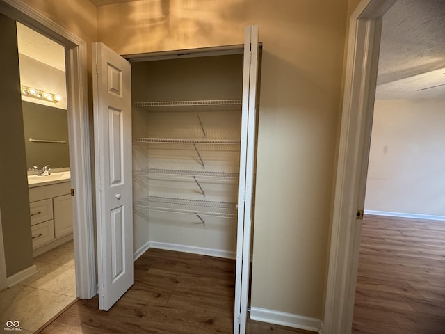 closet featuring sink