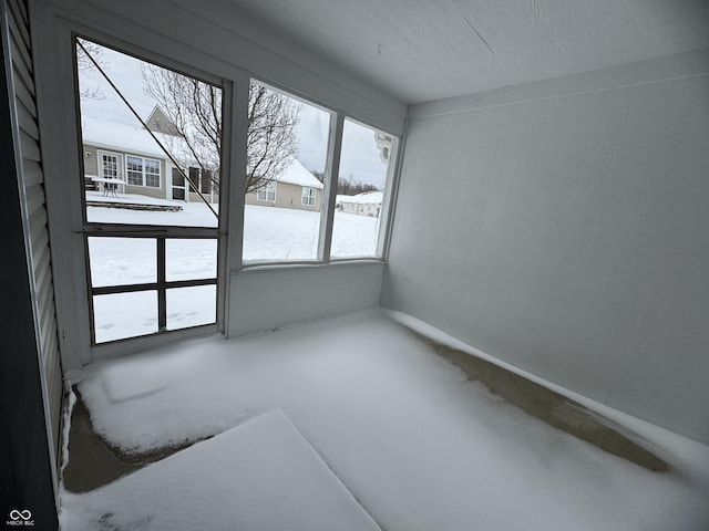 view of unfurnished sunroom