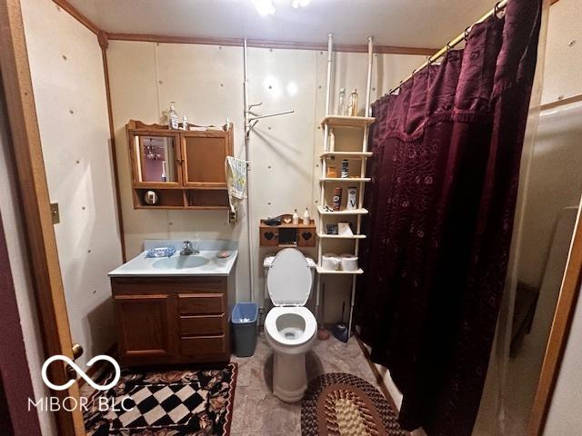 bathroom featuring vanity and toilet