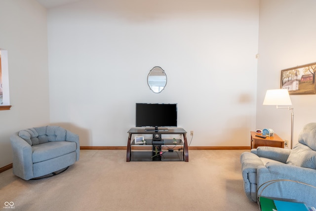 living room featuring carpet floors