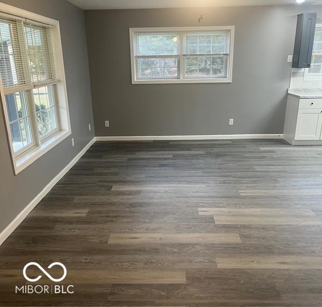 unfurnished room featuring dark hardwood / wood-style floors