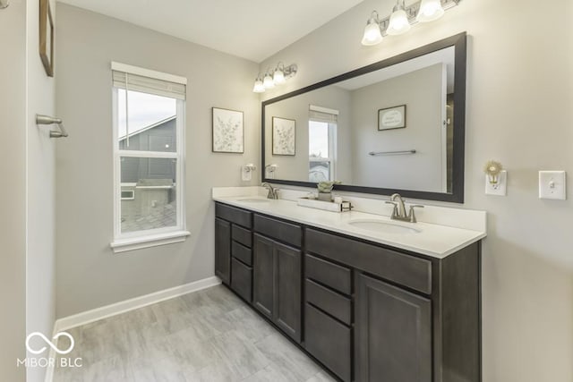 bathroom featuring plenty of natural light and vanity