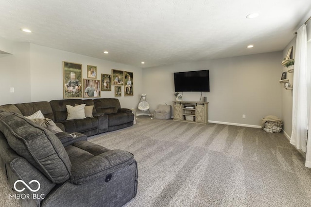 living room with carpet flooring