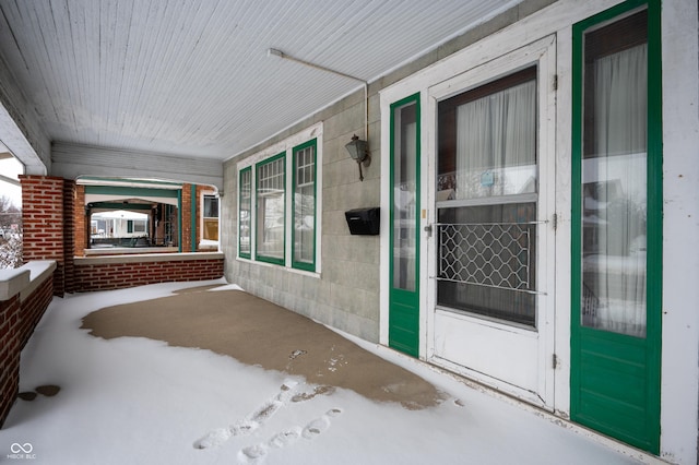 exterior space with covered porch