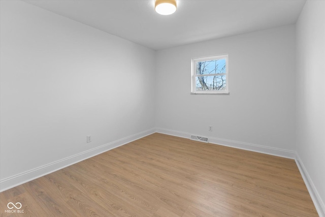 empty room featuring light wood-type flooring