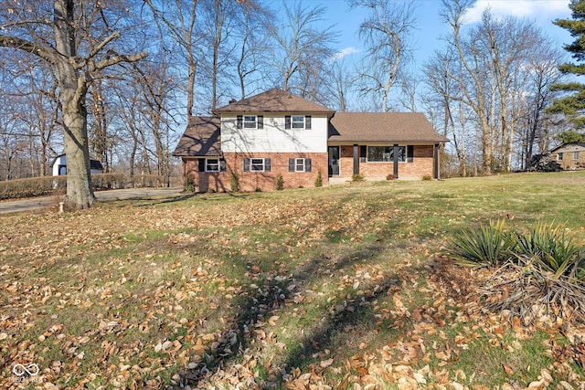 view of front of house with a front yard