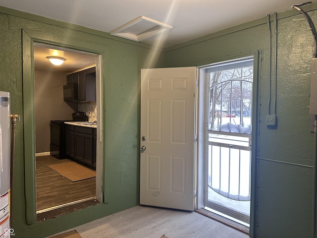 entrance foyer with light hardwood / wood-style flooring