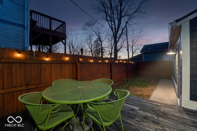 view of deck at dusk