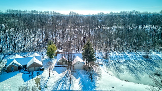 view of snowy aerial view