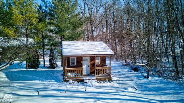 view of snow covered structure