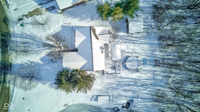 view of snowy aerial view