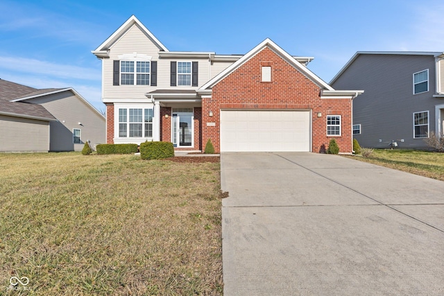 front of property featuring a garage and a front yard