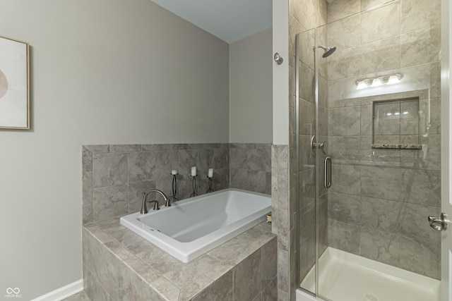 bathroom with plus walk in shower