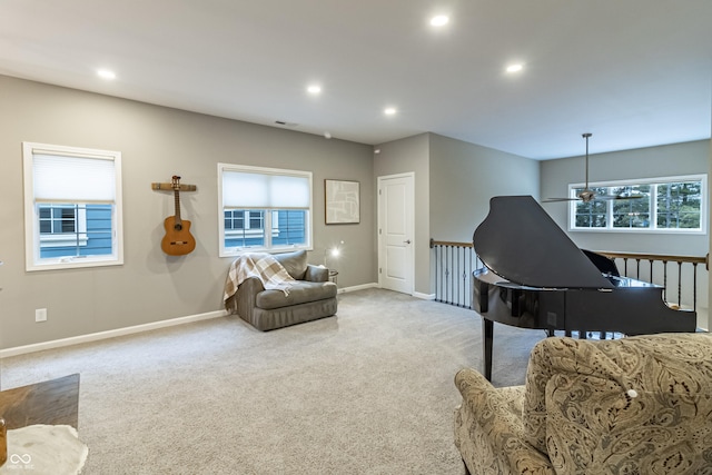 sitting room with carpet