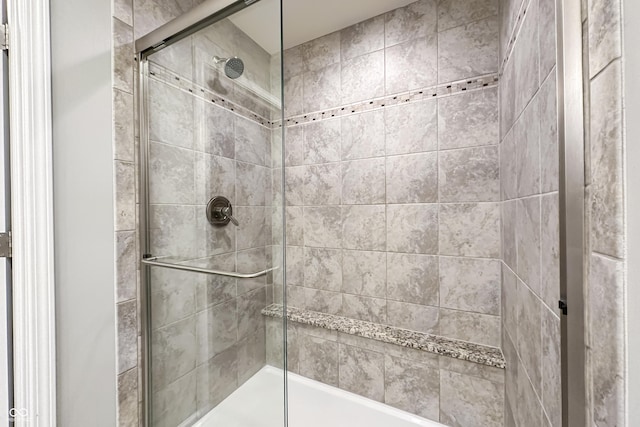 bathroom featuring walk in shower