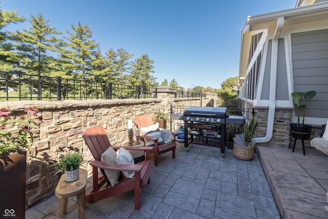 view of patio with grilling area