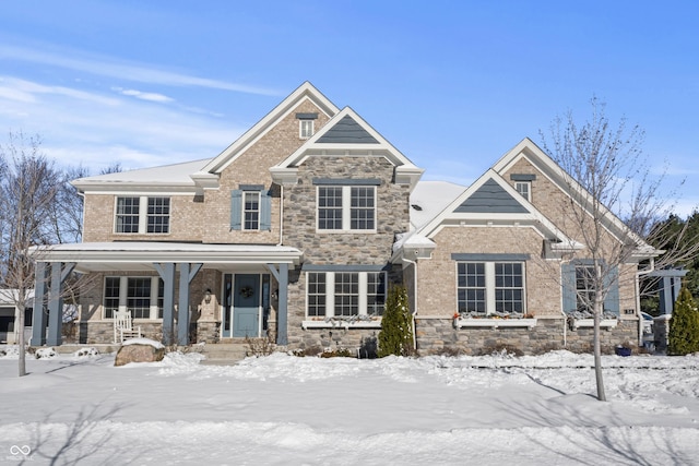 craftsman inspired home featuring a porch