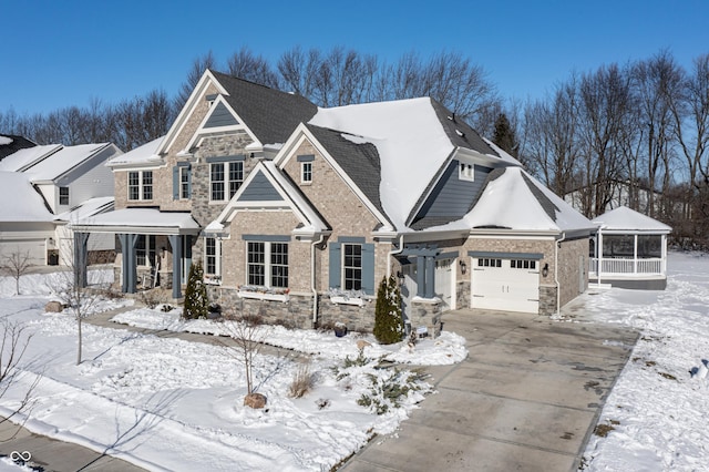 view of front of house with a garage