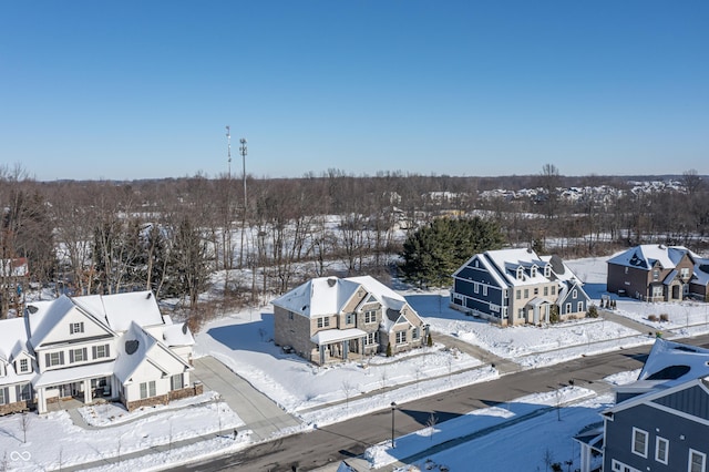 view of snowy aerial view