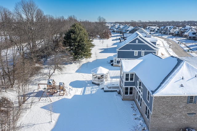 view of snowy aerial view