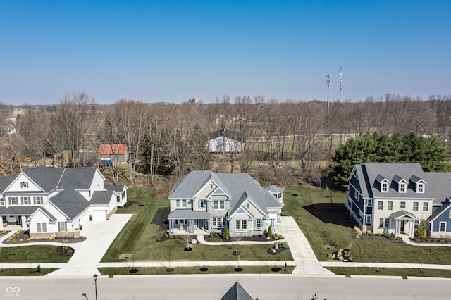 birds eye view of property featuring a residential view