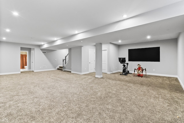 78 Chatham Brook Dr, Westfield, IN 46074 - finished basement with carpet, stairway, recessed lighting, and baseboards