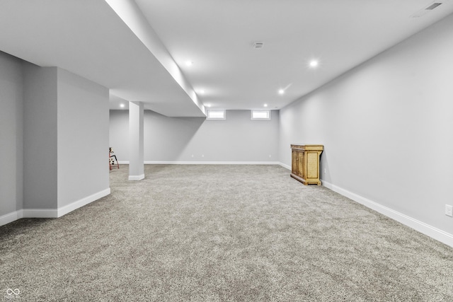 78 Chatham Brook Dr, Westfield, IN 46074 - below grade area with carpet floors, recessed lighting, and baseboards
