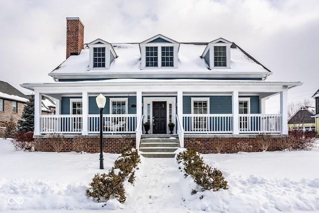 view of front facade featuring covered porch