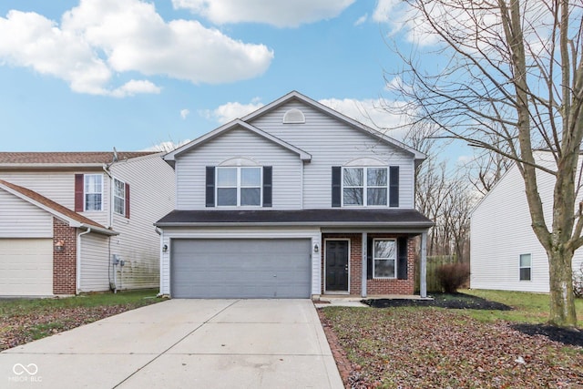 view of property with a garage