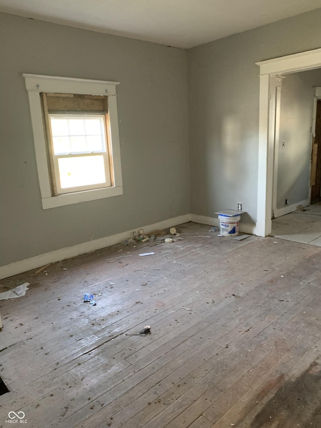 empty room with light wood-type flooring