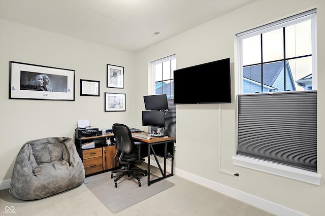 view of carpeted office