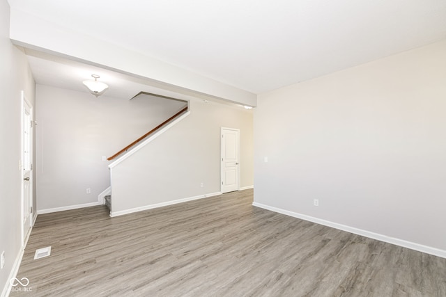 empty room featuring hardwood / wood-style flooring