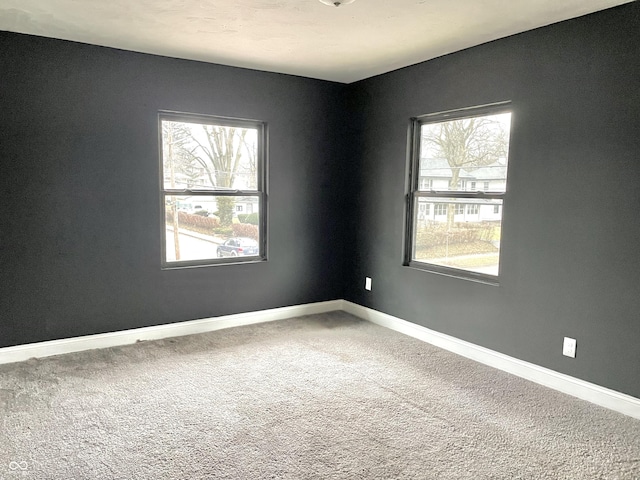 spare room featuring carpet flooring