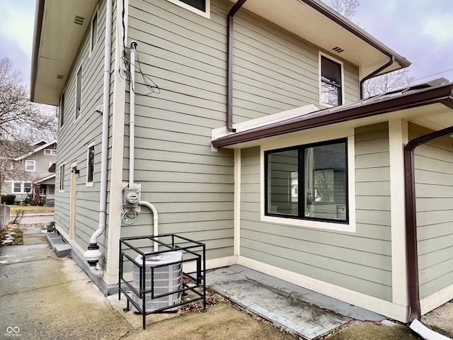 view of property exterior featuring central air condition unit