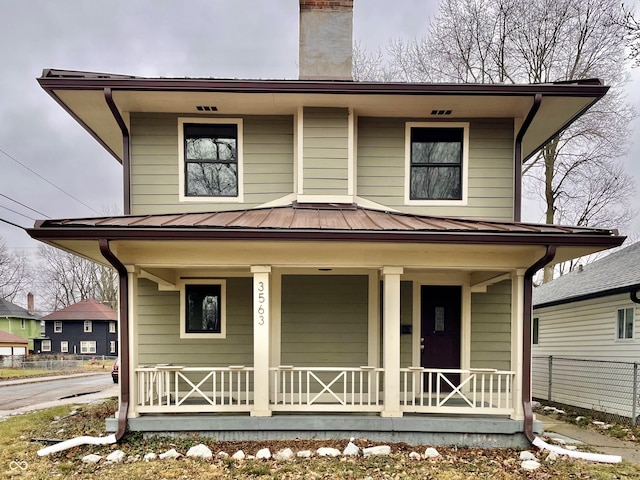 view of front of property featuring a porch