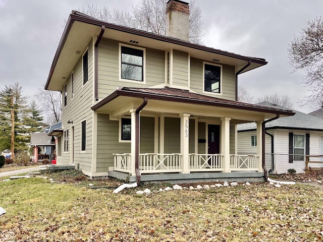 view of front of home with covered porch