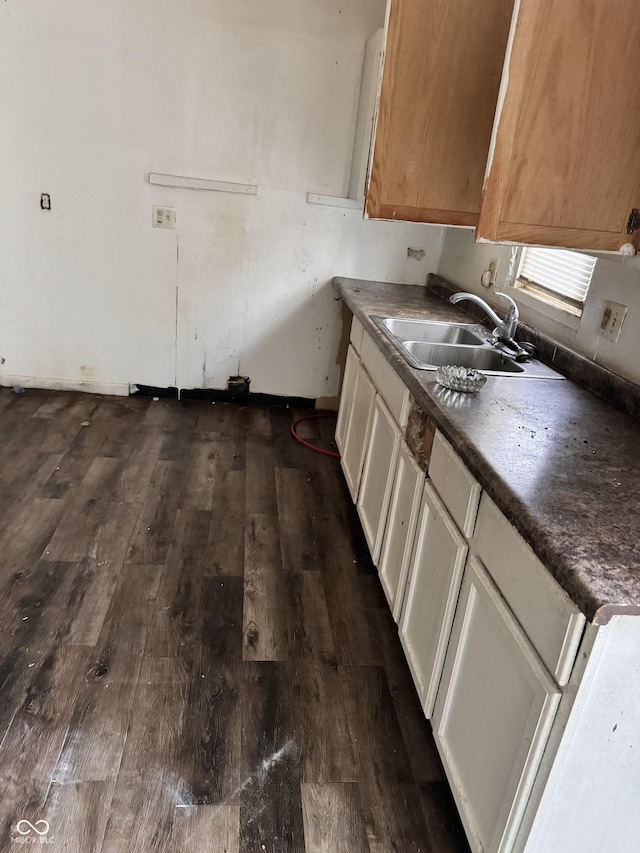 kitchen featuring dark hardwood / wood-style floors and sink