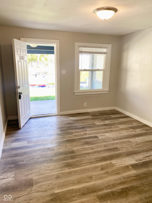 interior space featuring dark hardwood / wood-style flooring