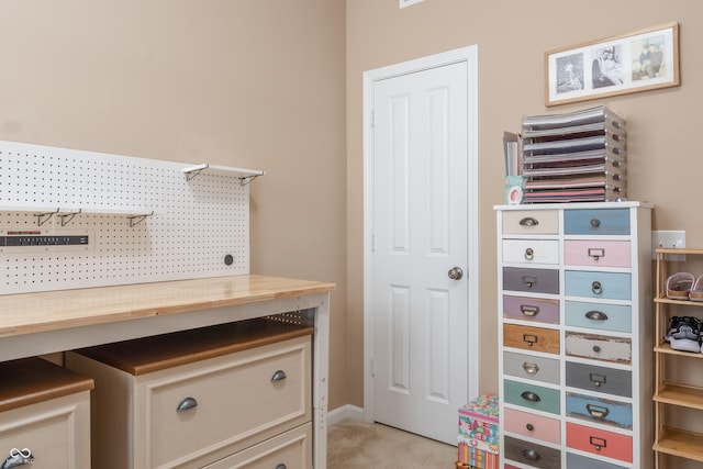 interior space with light colored carpet