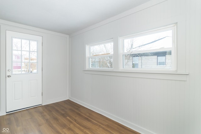 entryway featuring dark hardwood / wood-style floors