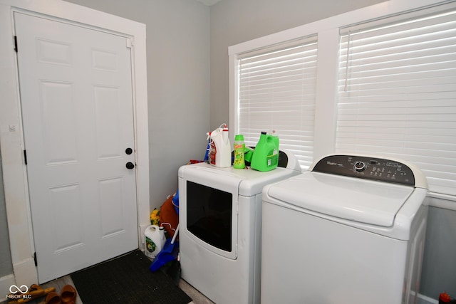 laundry area featuring independent washer and dryer