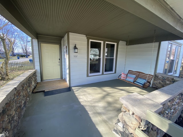 exterior space with covered porch