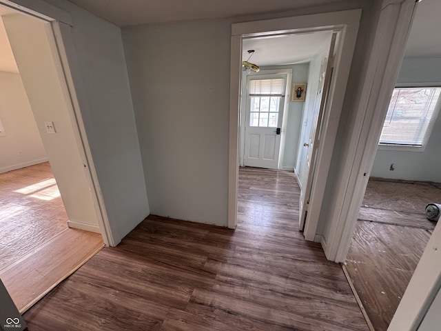 hallway featuring hardwood / wood-style floors