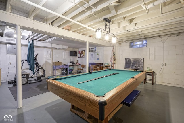 recreation room with billiards