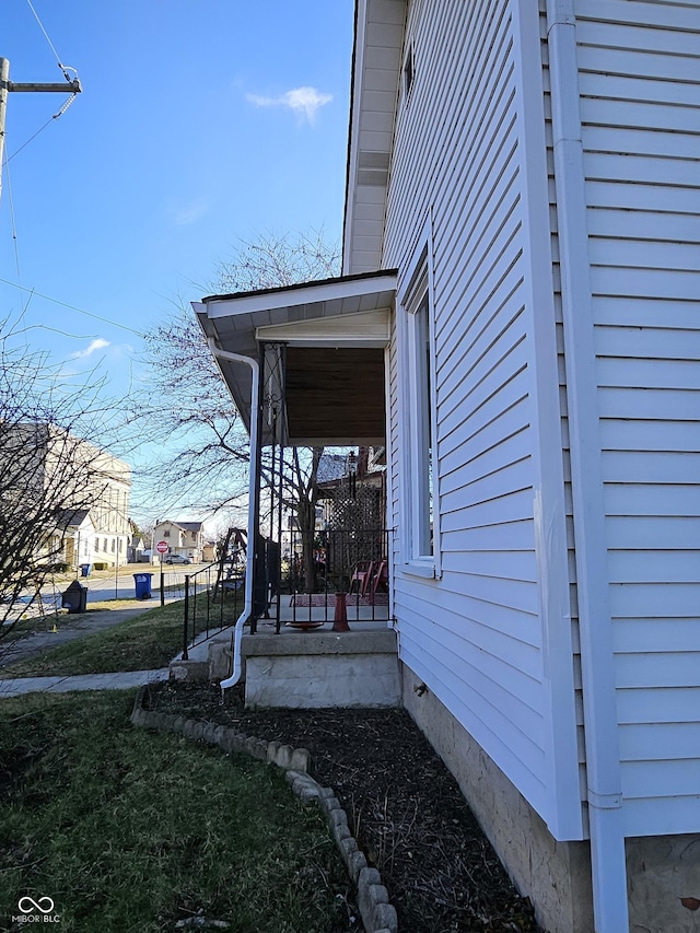 view of home's exterior featuring a porch