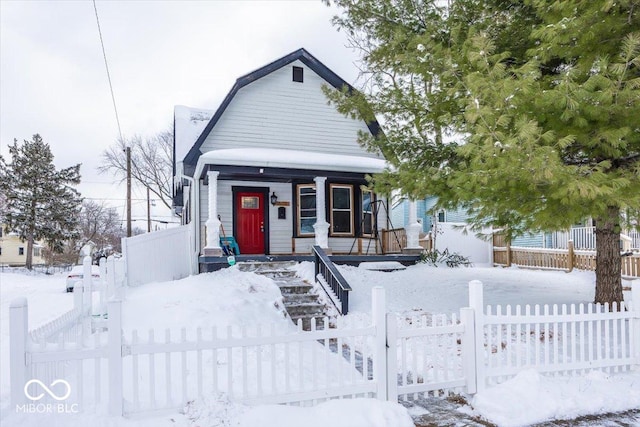 view of front of home with a porch