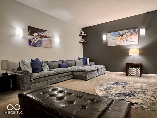 living room featuring carpet flooring