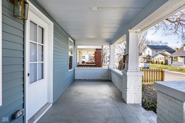 view of patio featuring covered porch