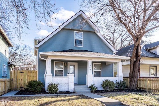 bungalow-style house with covered porch